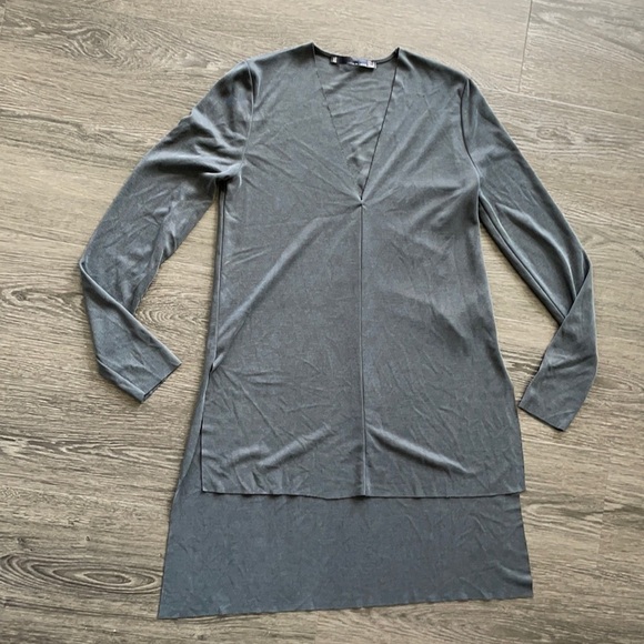 ⭐️HP⭐️SzS ZARA steel grey/blue long sleeve tunic top EUC - Picture 6 of 8